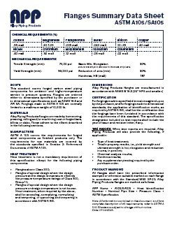 APP Flanges Summary Data Sheet